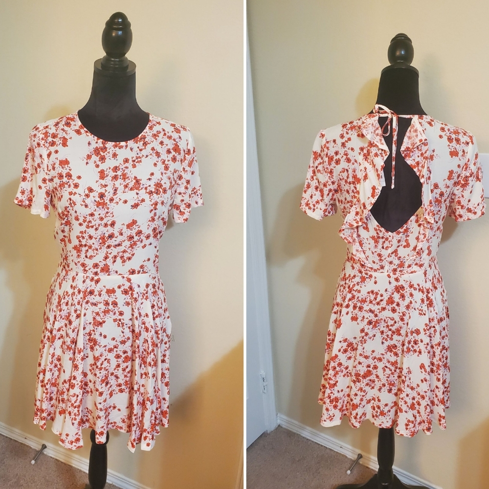 Floral backless Midi dress